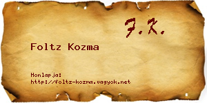 Foltz Kozma névjegykártya