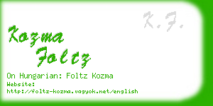 kozma foltz business card